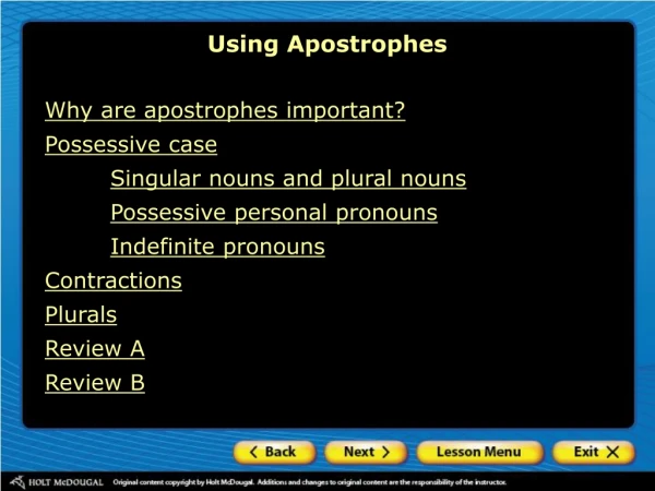 Using Apostrophes