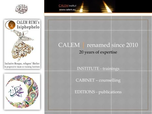 CALEM  | renamed since 2010 20  years  of expertise INSTITUTE - trainings CABINET –  counselling