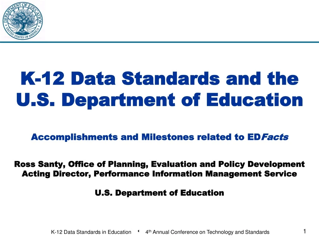 k 12 data standards and the u s department