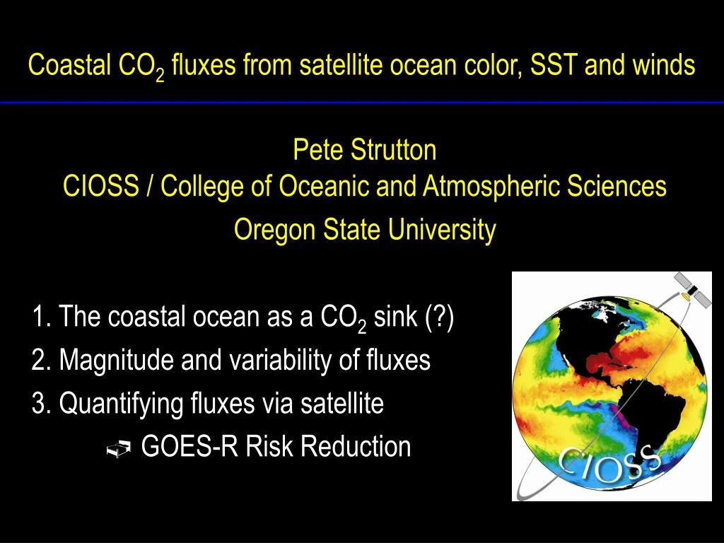 coastal co 2 fluxes from satellite ocean color sst and winds