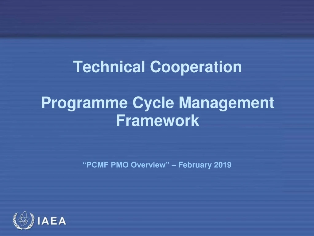 technical cooperation programme cycle management framework