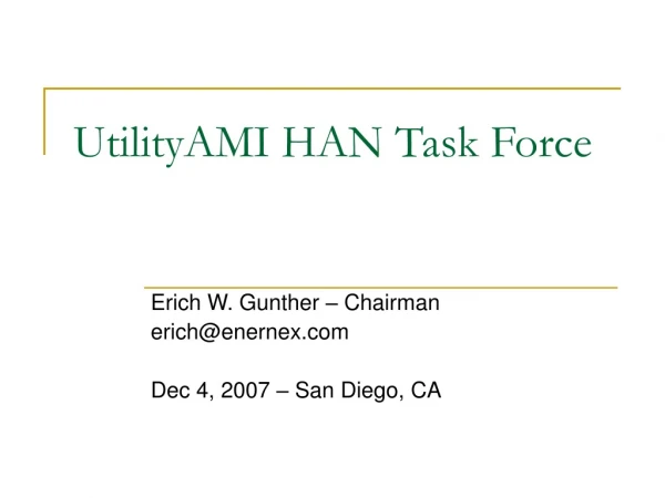 UtilityAMI HAN Task Force