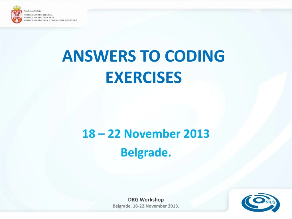 answers to coding exercises