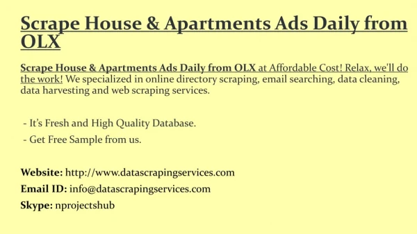 scrape house apartments ads daily from olx