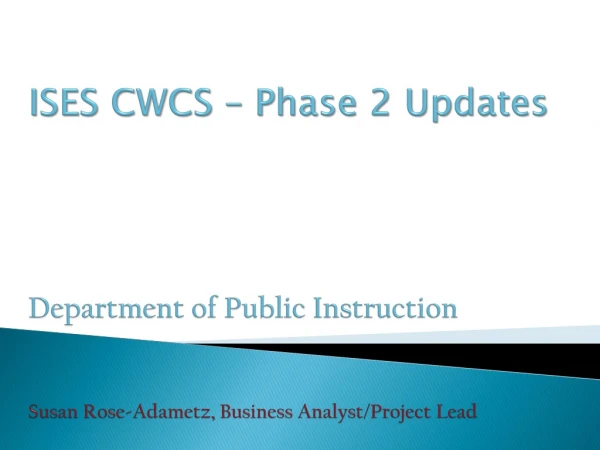 CWCS Phase 2 Timeline