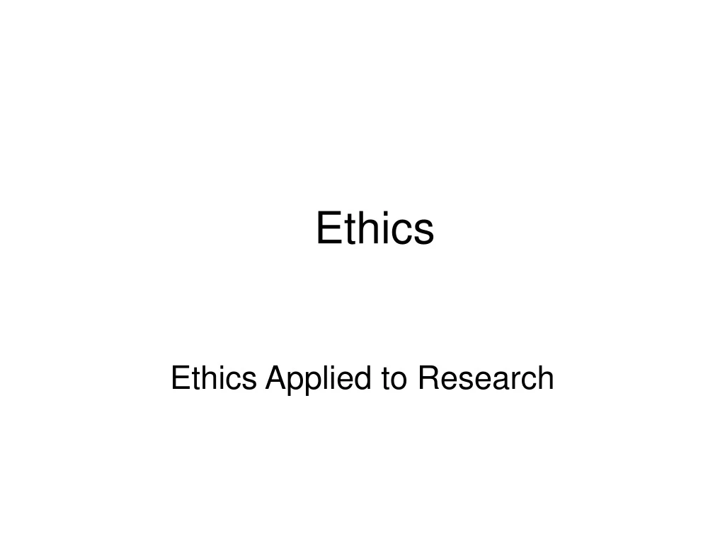 ethics