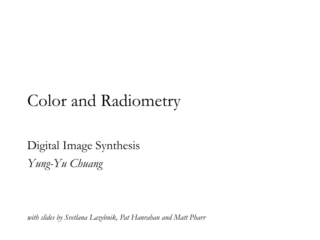 color and radiometry