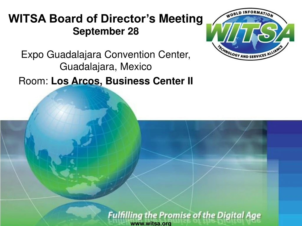 witsa board of director s meeting september 28