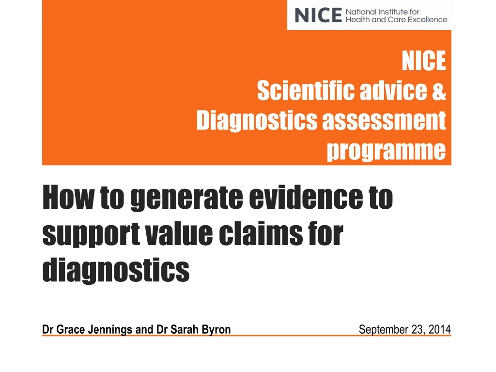 nice scientific advice diagnostics assessment