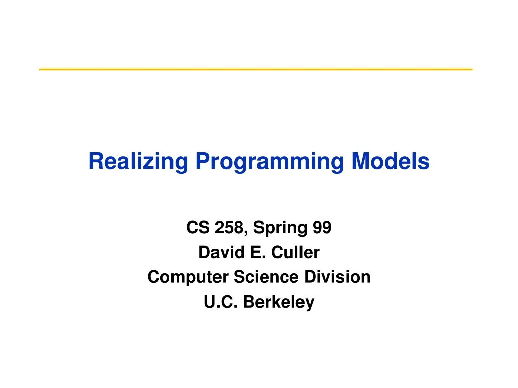 realizing programming models