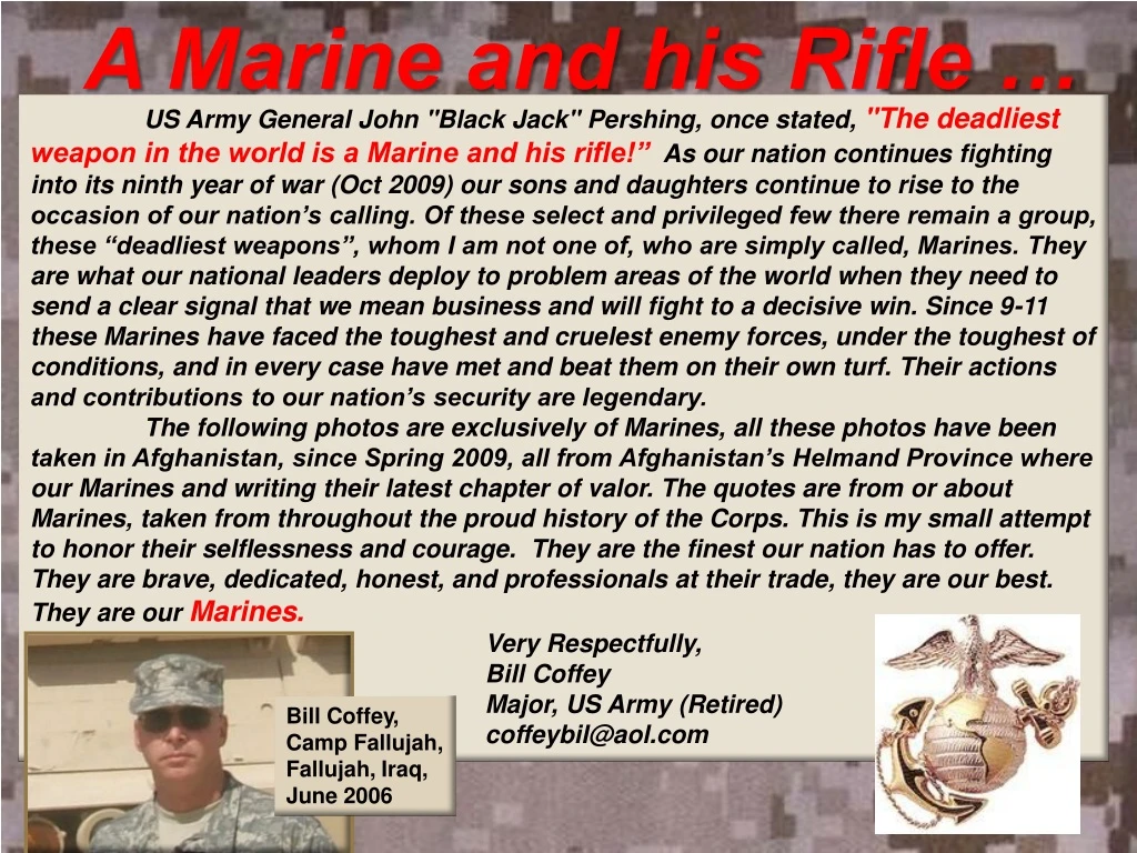 a marine and his rifle