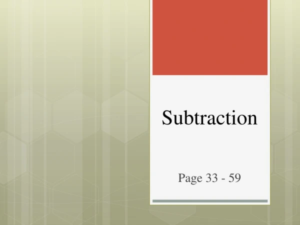 Subtraction