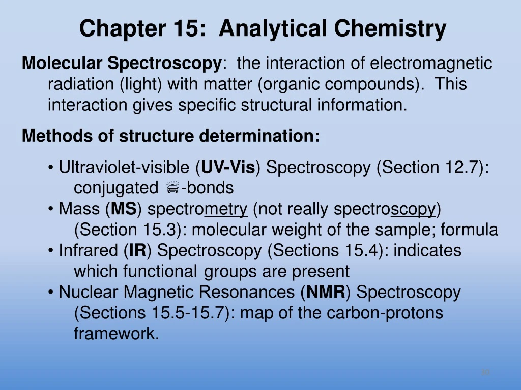 chapter 15 analytical chemistry molecular