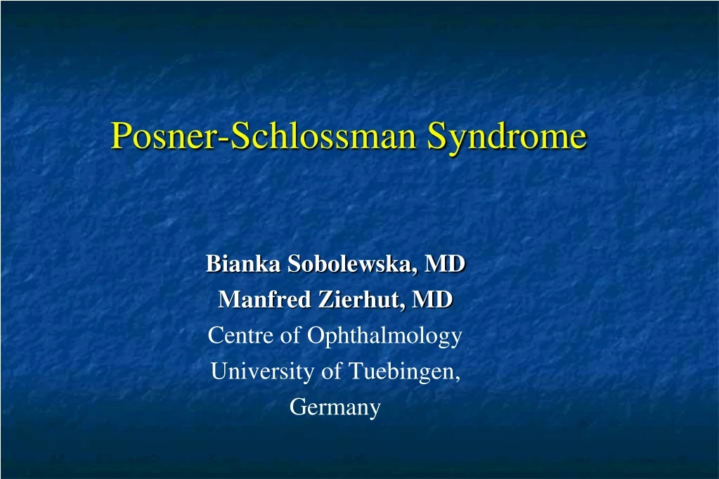 posner schlossman syndrome