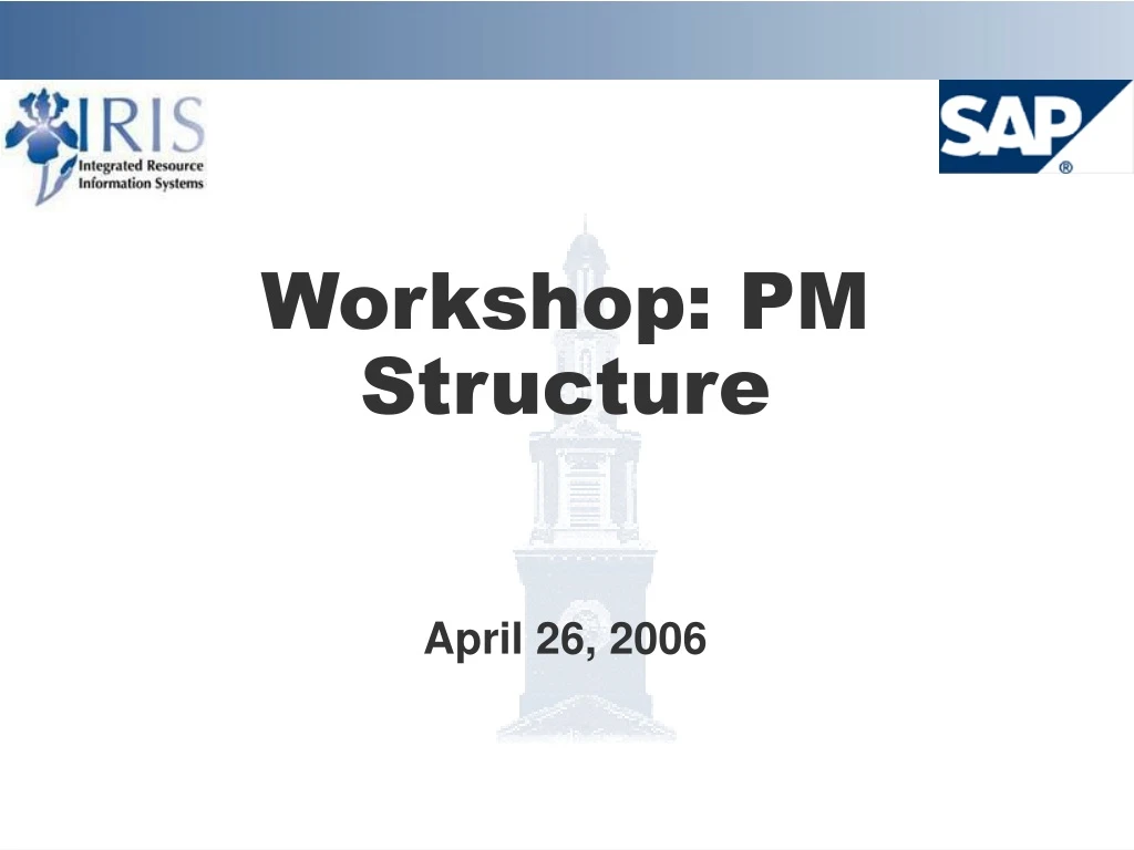 workshop pm structure