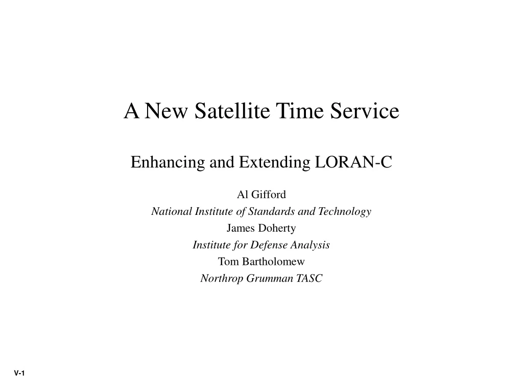 a new satellite time service