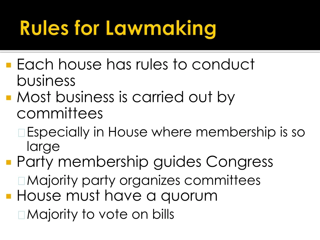 rules for lawmaking