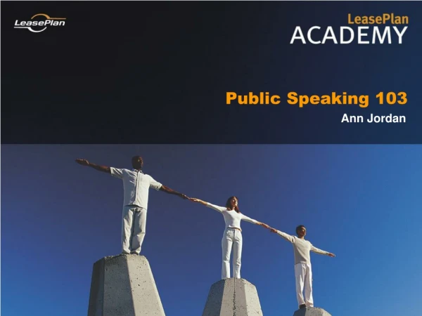 Public Speaking 103