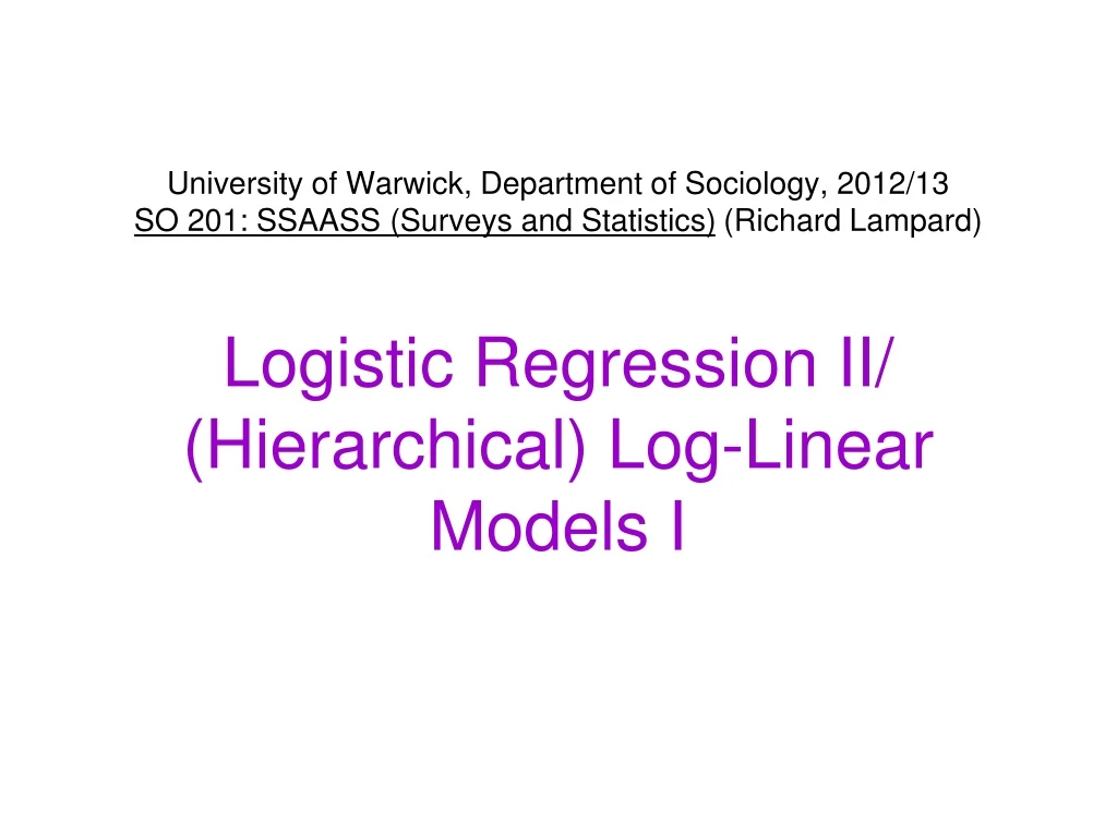 university of warwick department of sociology