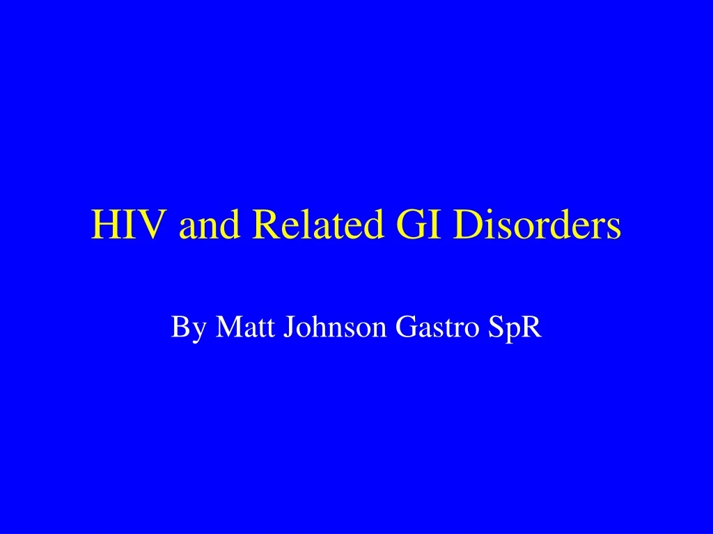 hiv and related gi disorders