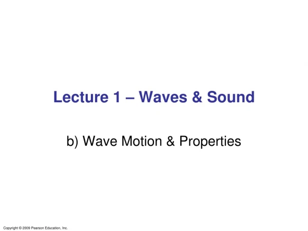 lecture 1 waves sound