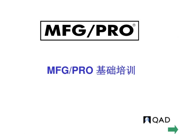 MFG/PRO  基础培训