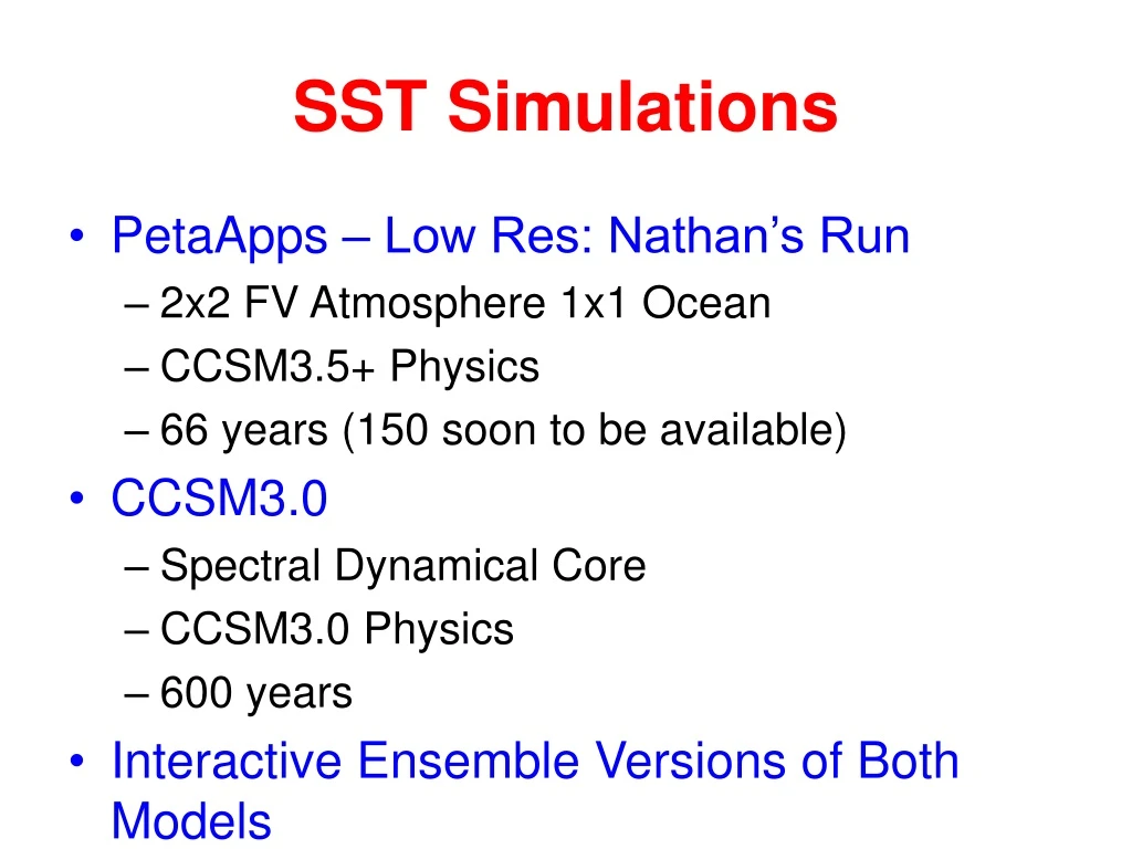 sst simulations