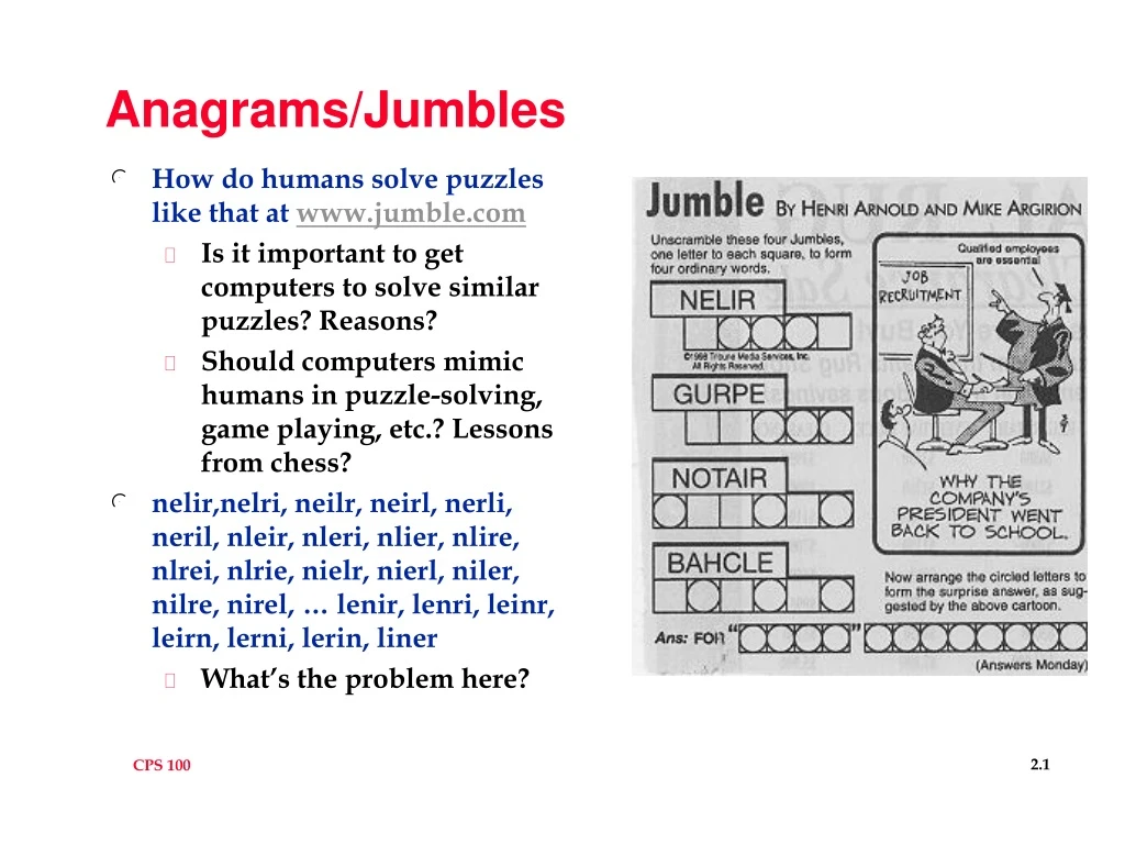 anagrams jumbles