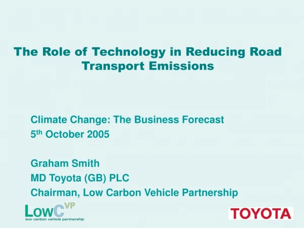 The Role of Technology in Reducing Road Transport Emissions