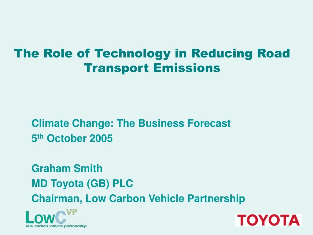 the role of technology in reducing road transport emissions