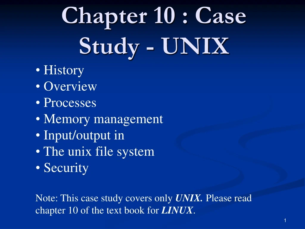 chapter 10 c ase study unix