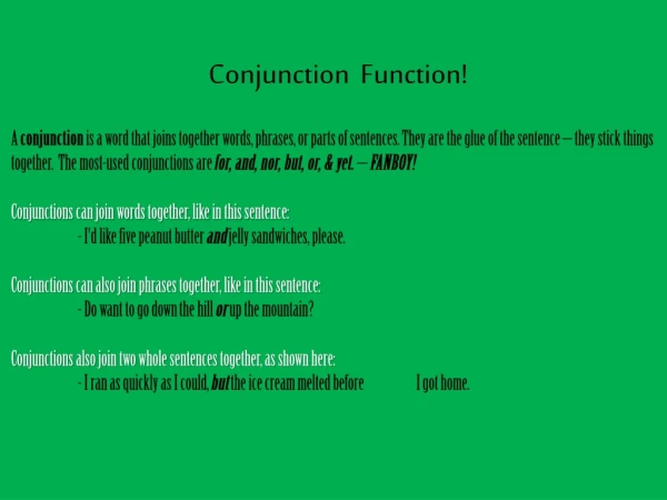 Conjunction  Function!