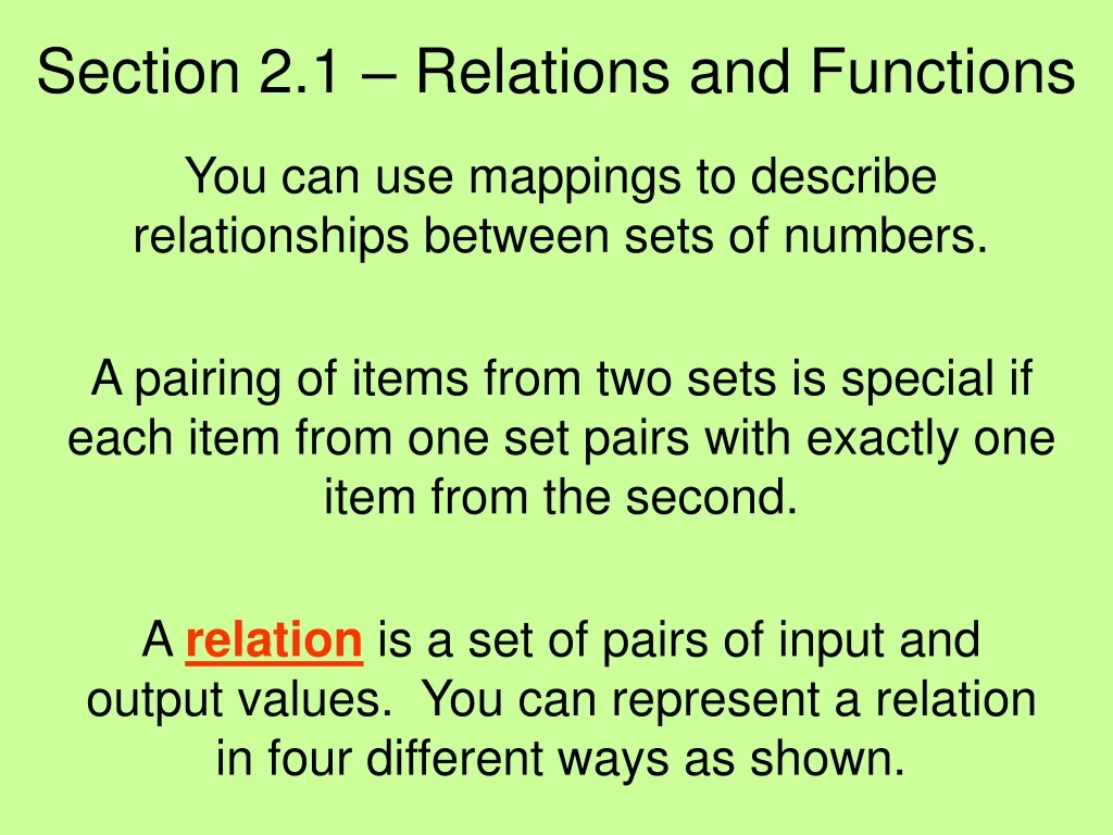 section 2 1 relations and functions