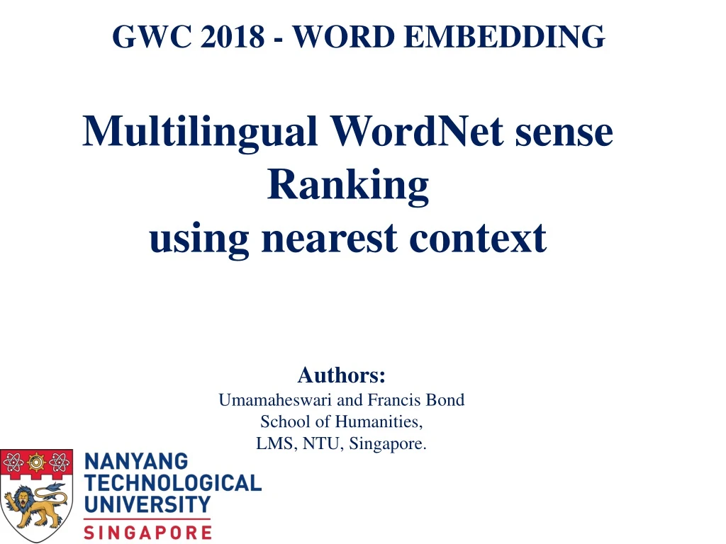 gwc 2018 word embedding