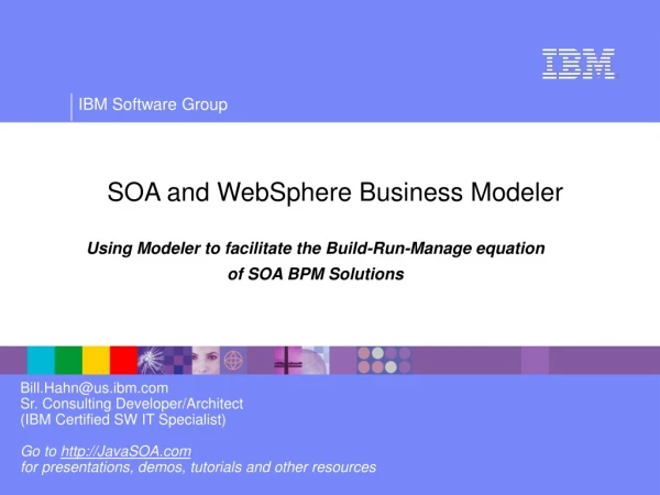 SOA and WebSphere Business Modeler
