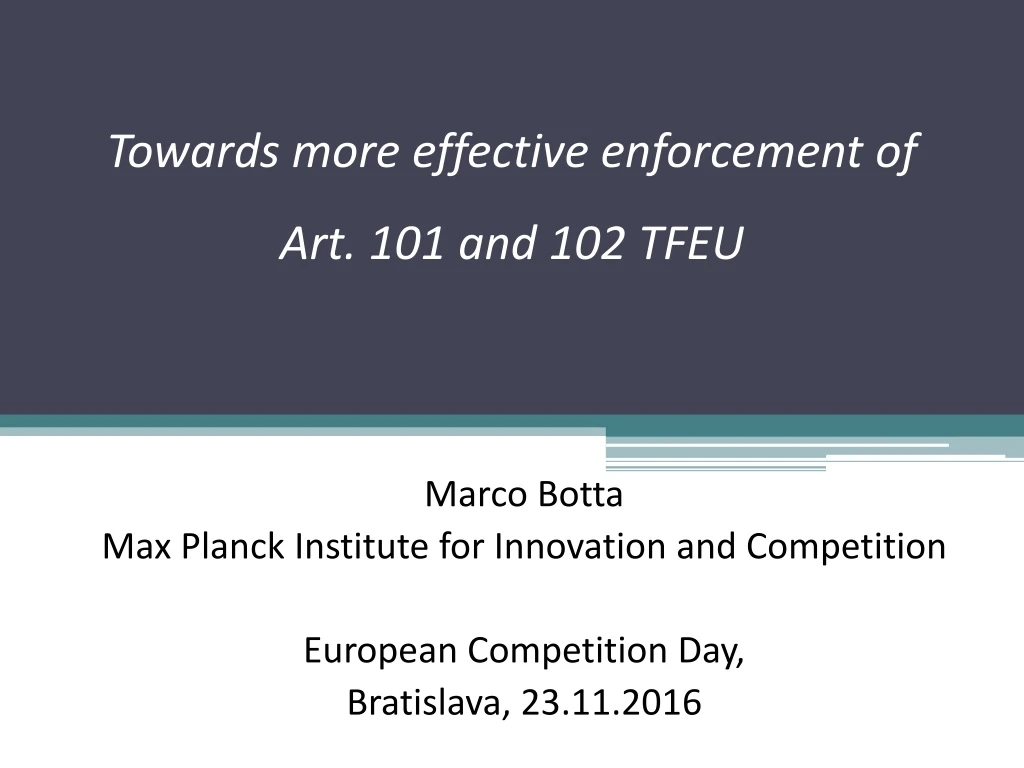towards more effective enforcement of art 101 and 102 tfeu