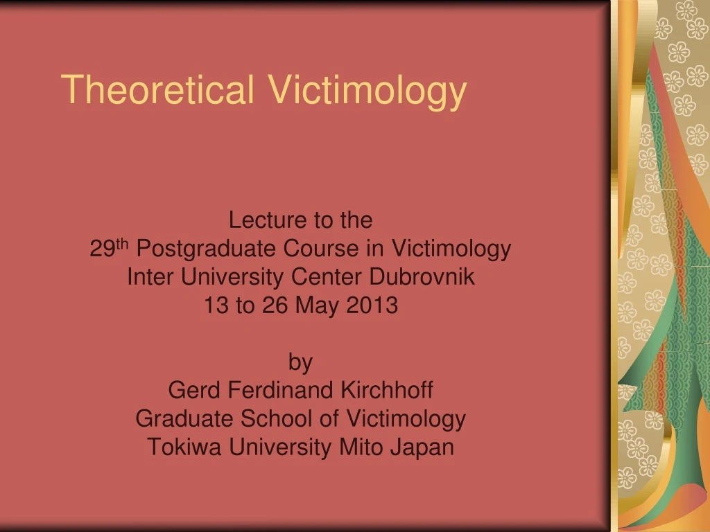 theoretical victimology