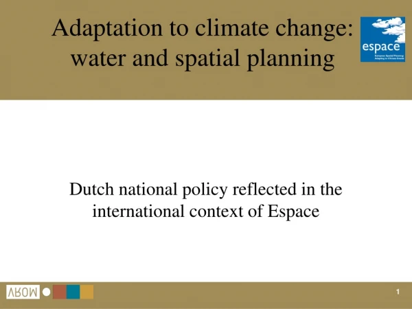 Adaptation to climate change: water and spatial planning