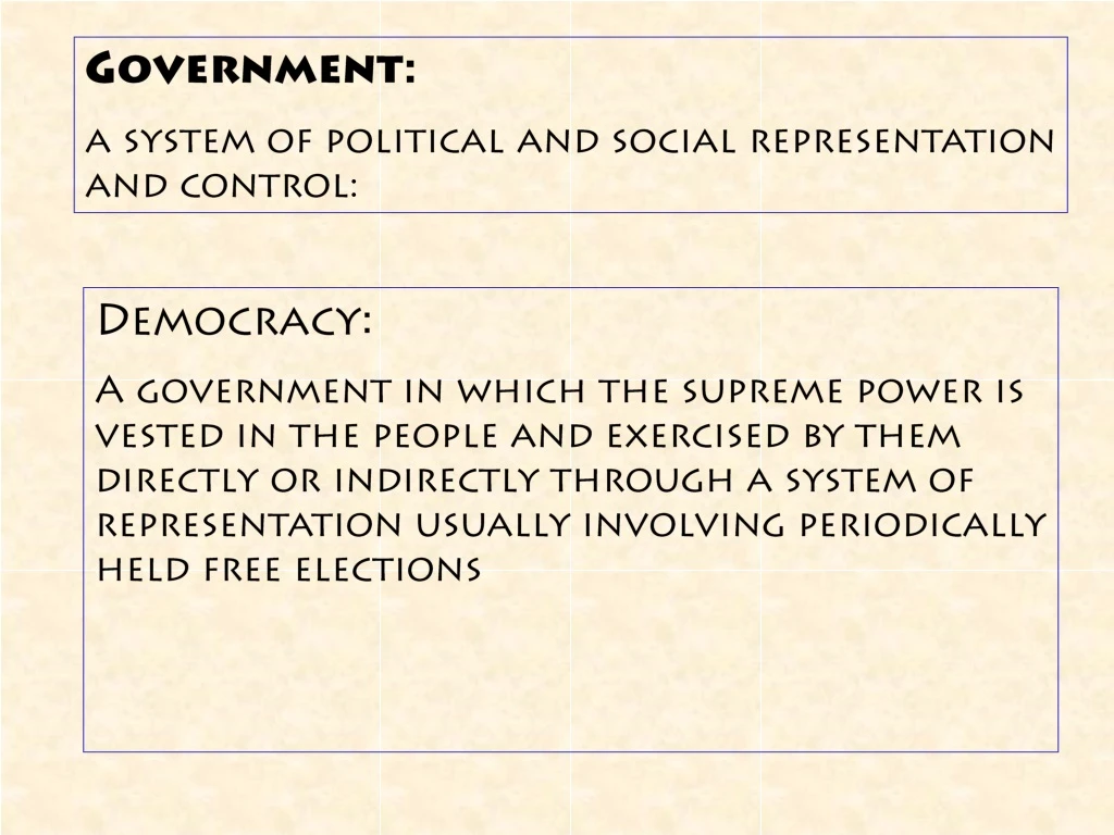 government a system of political and social