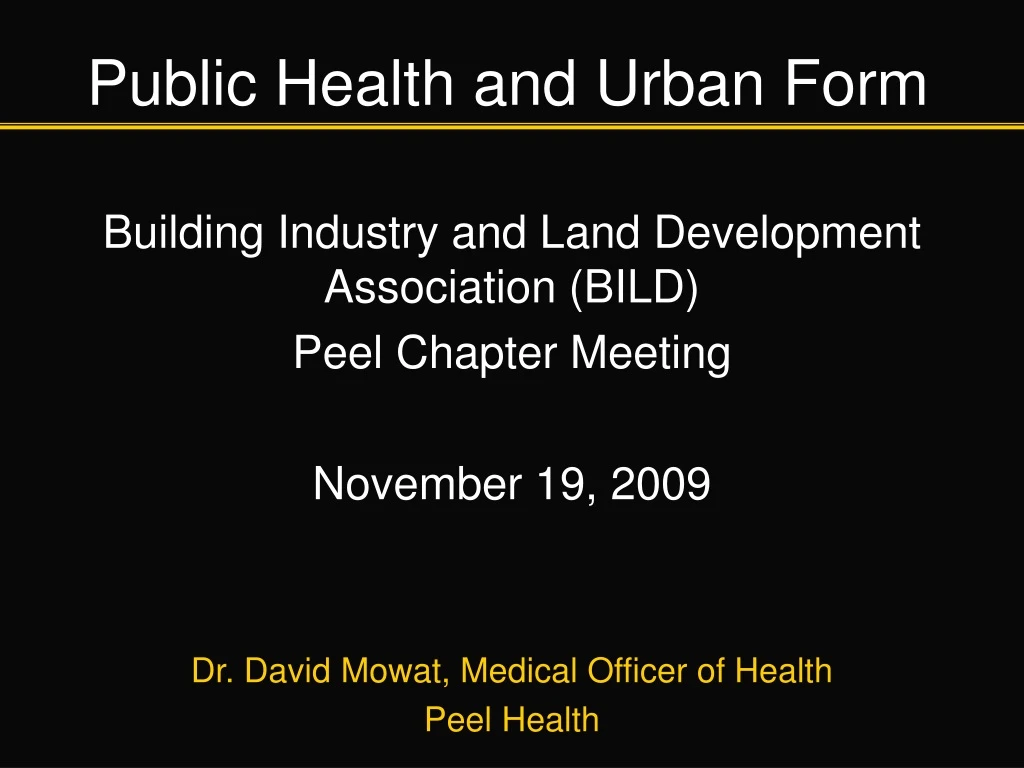 public health and urban form