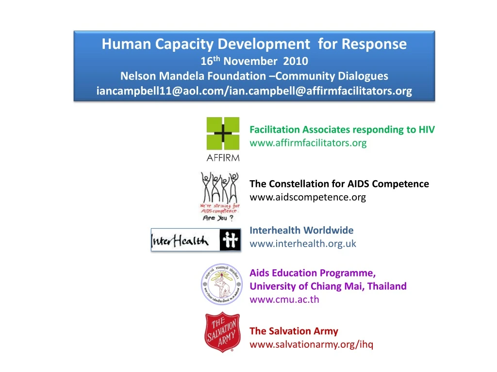 human capacity development for response