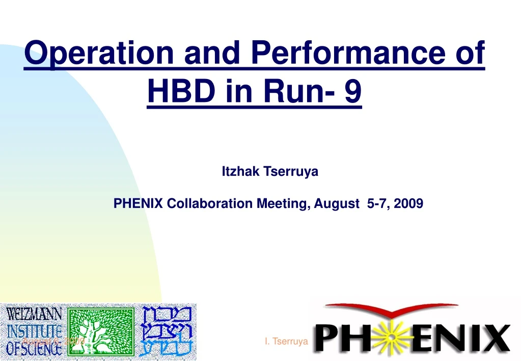 operation and performance of hbd in run 9