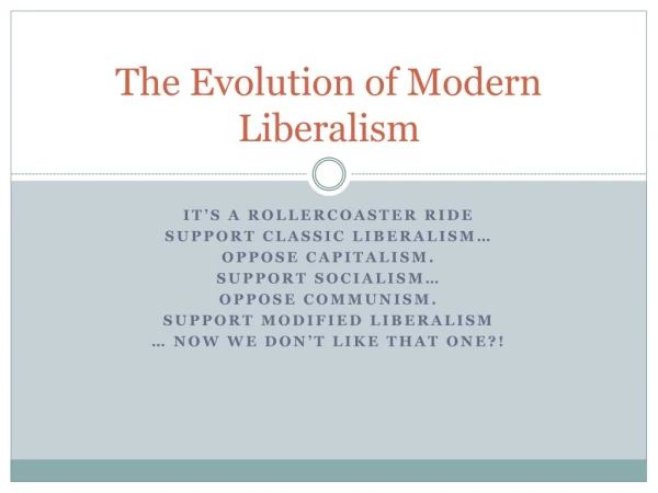 The Evolution of Modern Liberalism