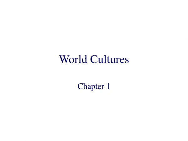 World Cultures