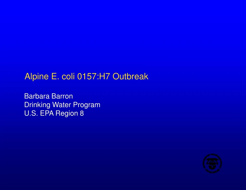 alpine e coli 0157 h7 outbreak