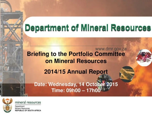 Briefing to the Portfolio Committee on Mineral Resources 2014/15 Annual Report