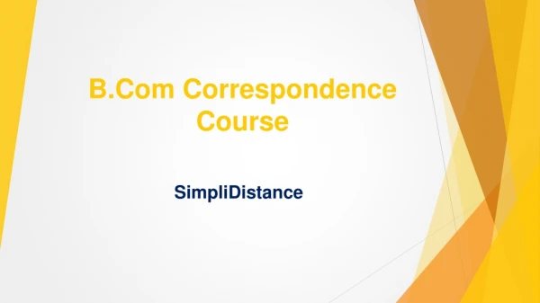 B.Com Correspondence Course - SimpliDistance