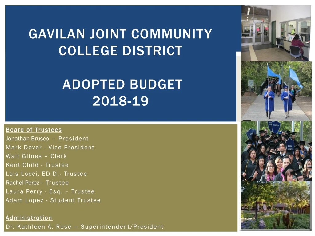 gavilan joint community college district adopted budget 2018 19
