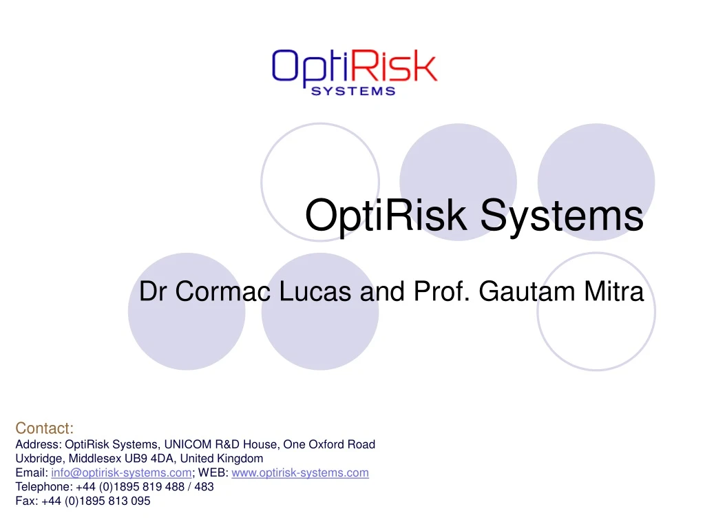 optirisk systems