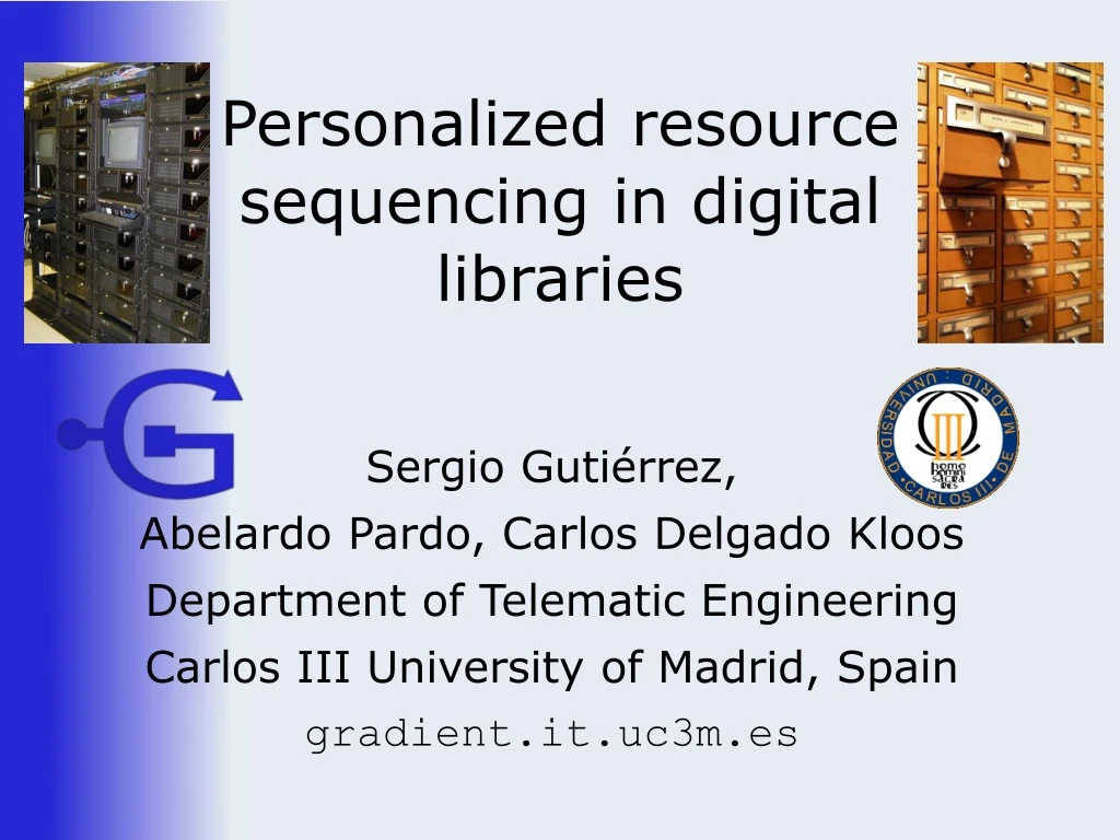 personalized resource sequencing in digital libraries